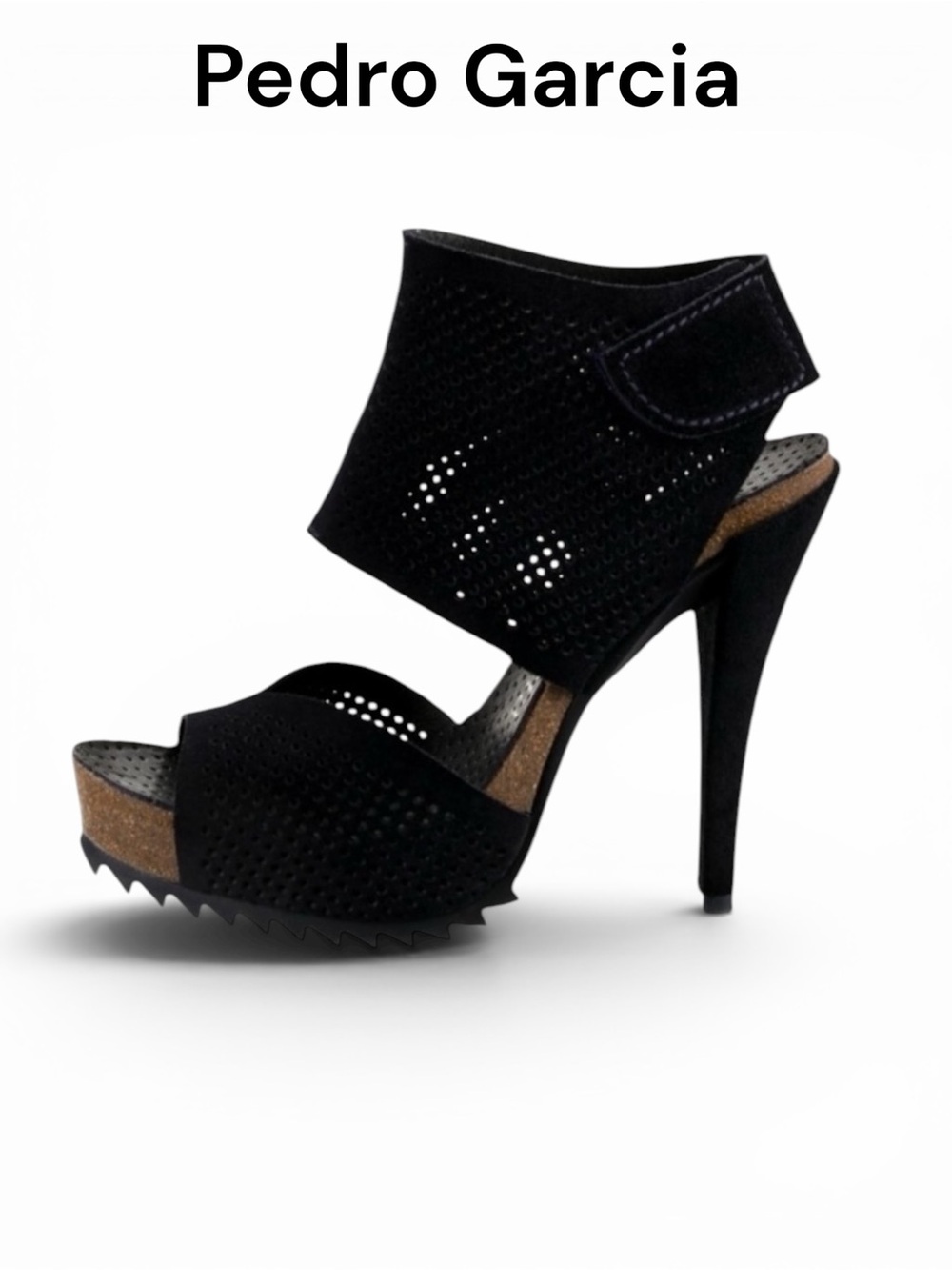NEW PEDRO GARCIA SPAIN ‘PETUNIA’ PLATFORM LASER CUT LEATHER HEELS DUST BAG INCL.